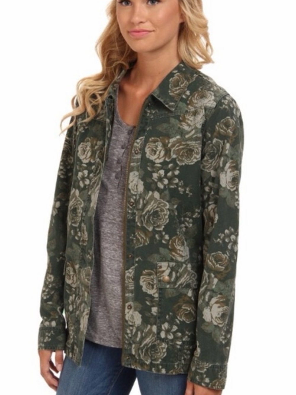 Volcom Green Floral Camo Print Jacket The Hunt